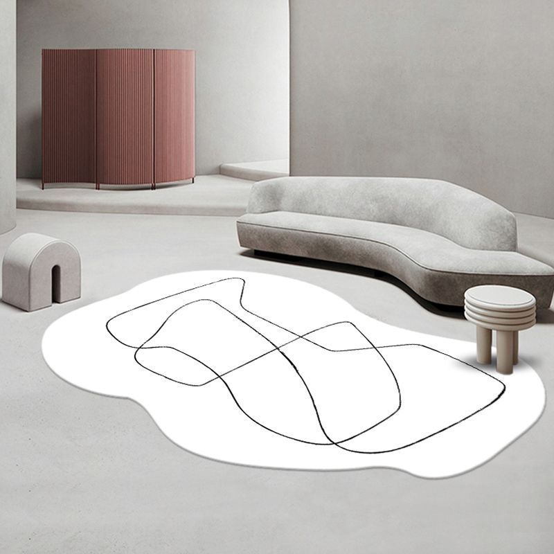 Stylish Novelty Shape Rug Modern Polyester Rug Washable Carpet with Non-Slip Backing