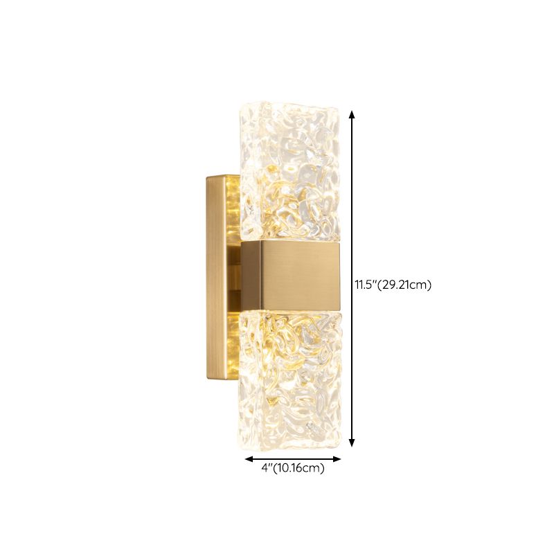 Rectangular LED Wall Sconce Post-Modern Wall Light Fixture with Crystal for Bedroom