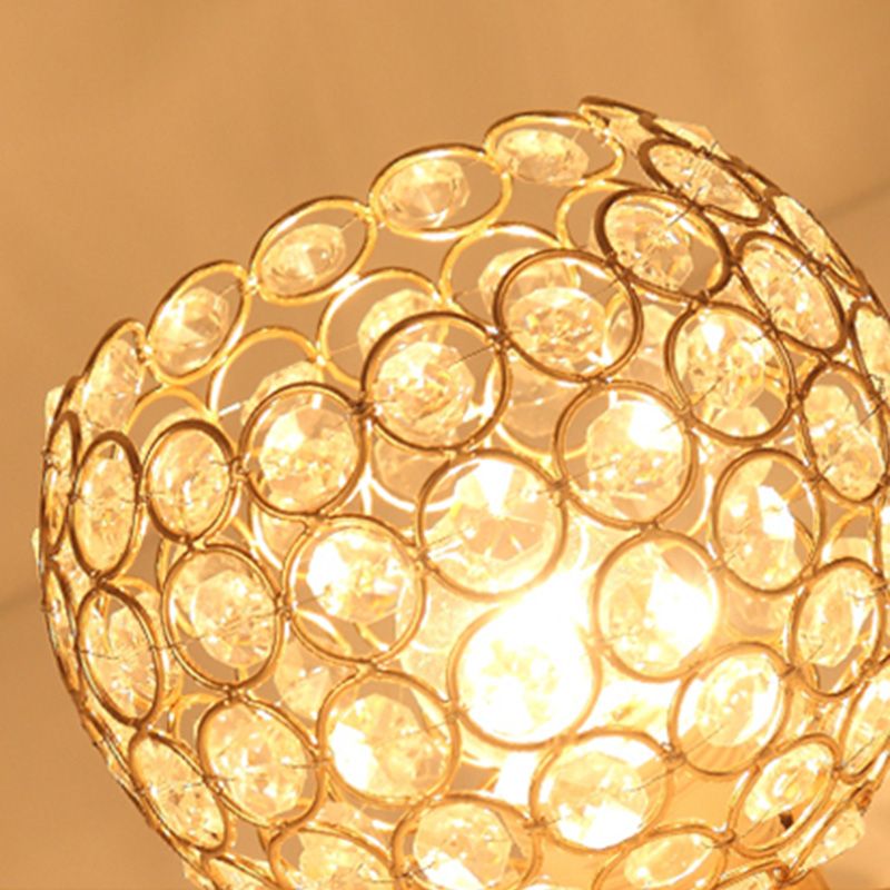 Petit plafonnier boule d'or moderne, 1 ampoule, plafonnier en cristal pour allée