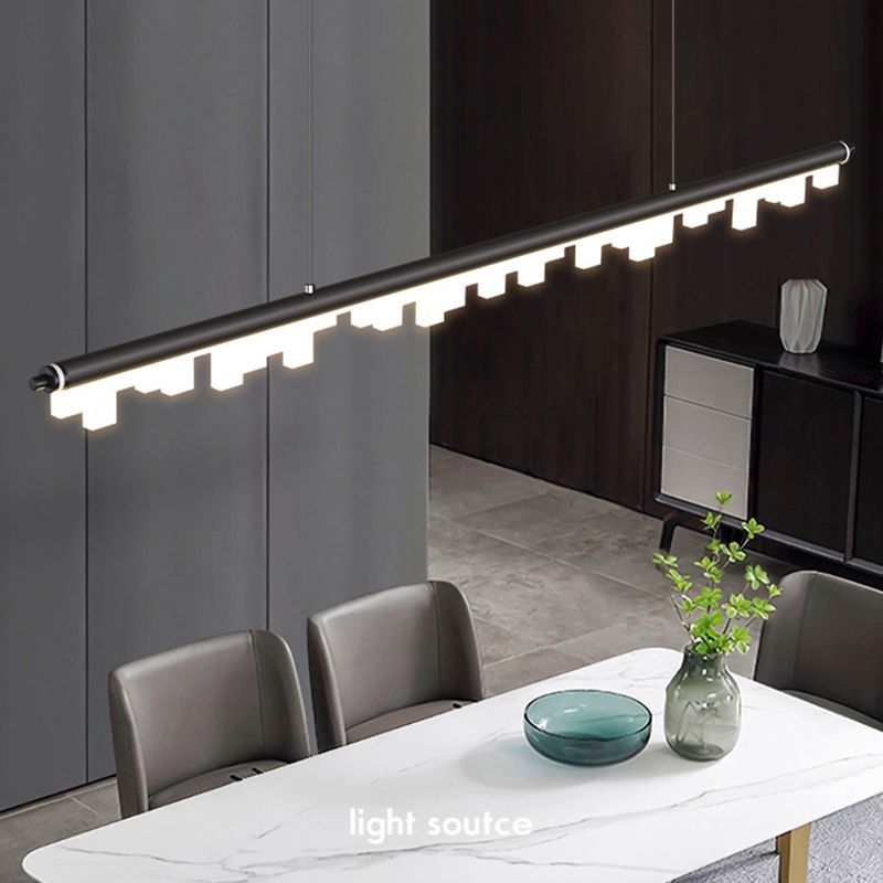 Linear Island Lighting Ideas Modern Lighting Chandelier Metal 1 Light Island Lights for Dining Room