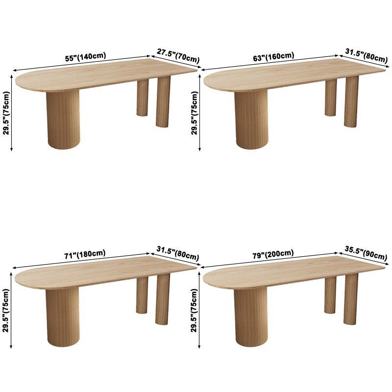 Table à manger en bois massif en pin moderne double table de forme libre de base de piédestal pour la maison