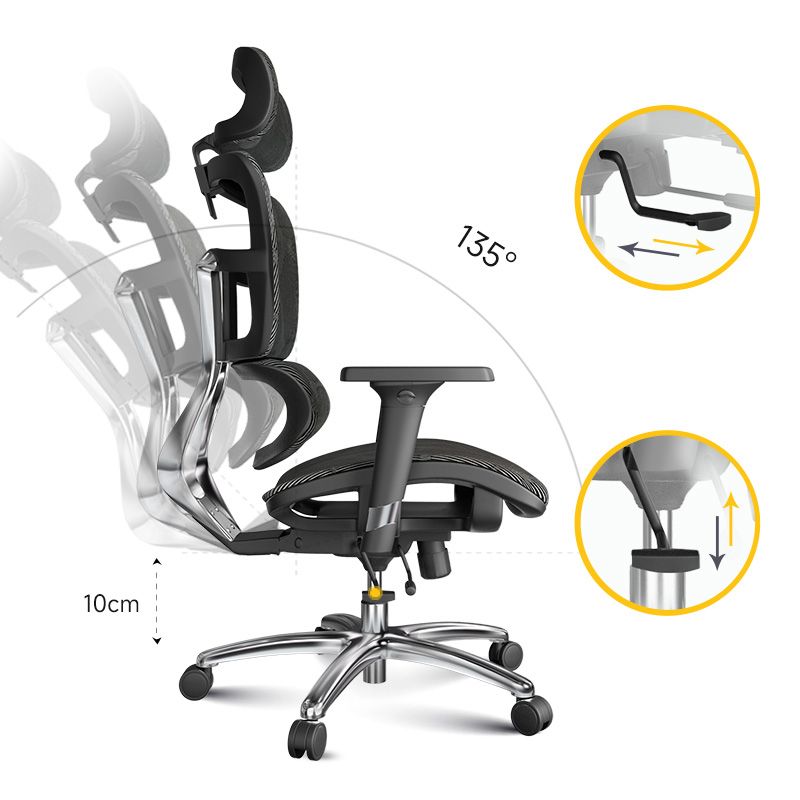 Removable Arms Desk Chair Modern No Distressing Ergonomic Office Chair with Wheels