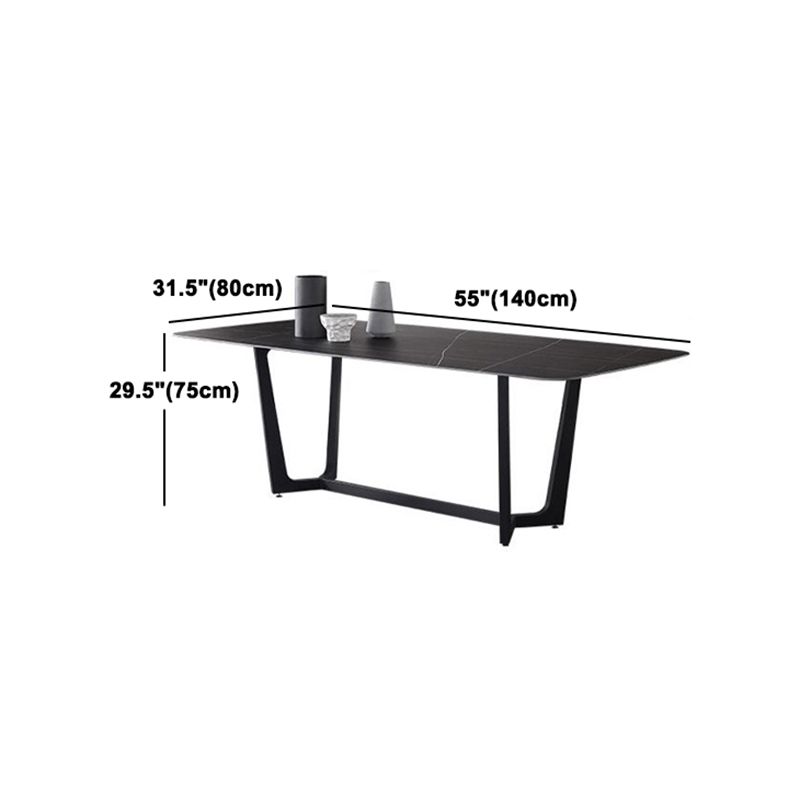 Contemporary Sintered Stone Dinette Set 1/2/5/7 Pieces Rectangular Dining Table Set