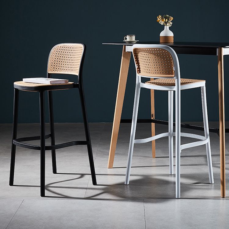 Contemporary Modern Plastic Indoor Armless Stool Low Back Bar Stool