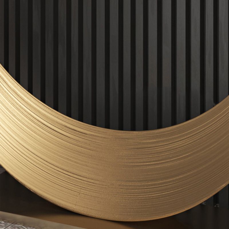 Half Moon Contemporary Console Table in Grey/Gold Stone Console Sofa Table