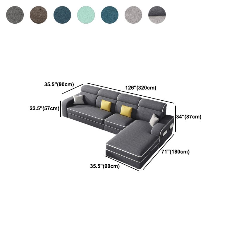 126" Square Arm Sectionals,Living Room Sectional sofa,L-Shape