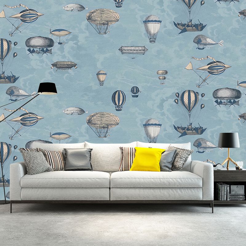 Stain-Resistant Balloon Mural Wallpaper Non-Woven Material Cartoon Wall Art for Children's Bedroom