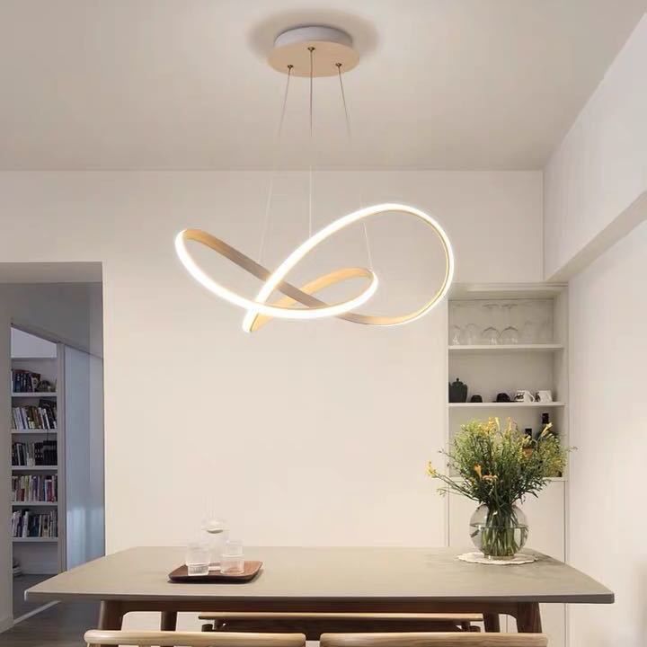 Modern Style Spiral Ceiling Pendant Light 1-Light Aluminum Suspended Lighting Fixture