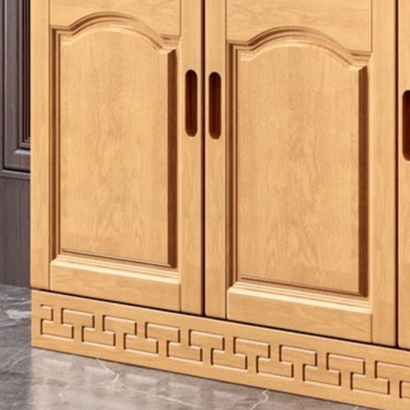 Mid-Century Modern Accent Cabinet with Drawers and Doors in Rubberwood