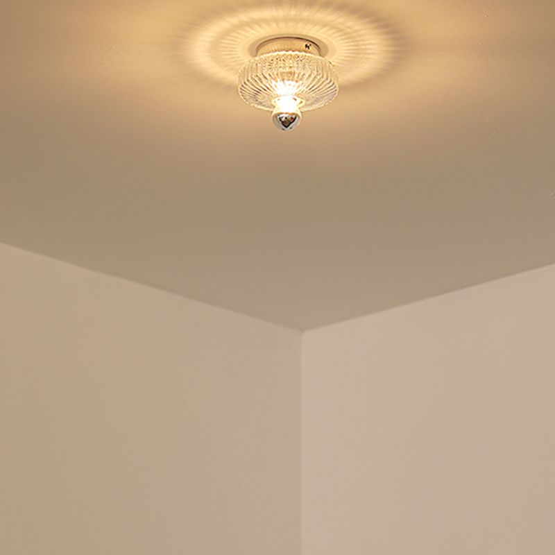 Modern Simple Glass Ceiling Light Circle Shape Ceiling Lamp for Bedroom