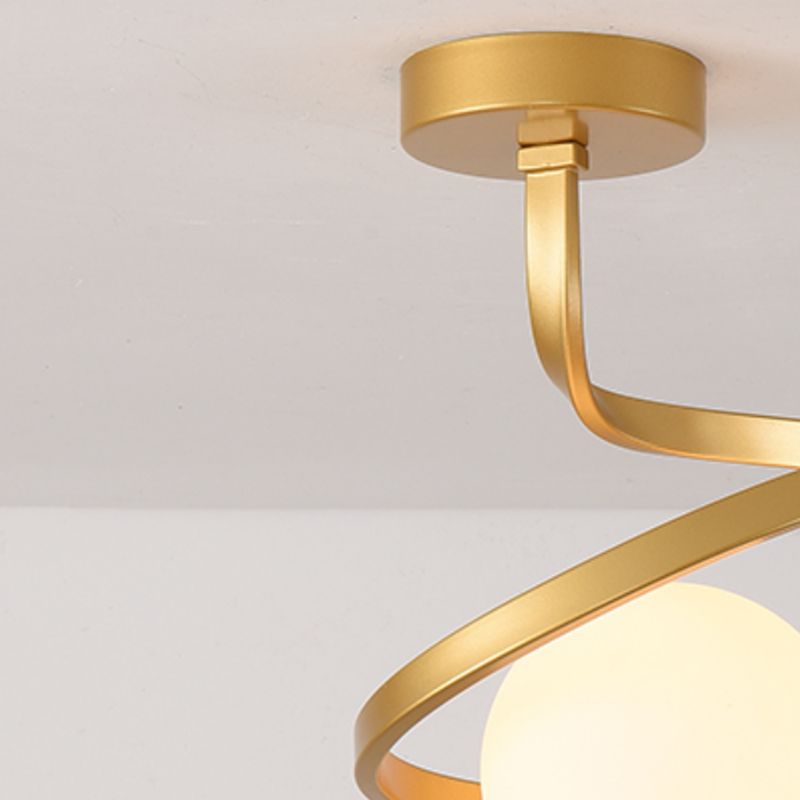 Spherical Ceiling Mount Light 1-Light Modern Round with Glass Shade for Aisle