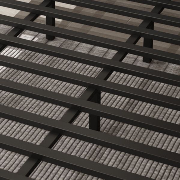 Modern Wire-Grid Metal Bed 78.74" L Bed Frame with Headboard