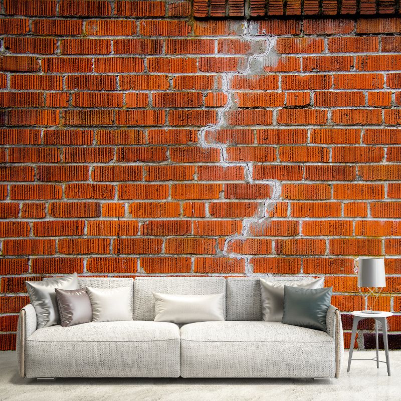 Industrial Style Old Brick Removable Wall Mural for Sitting Room, Moisture Resistant