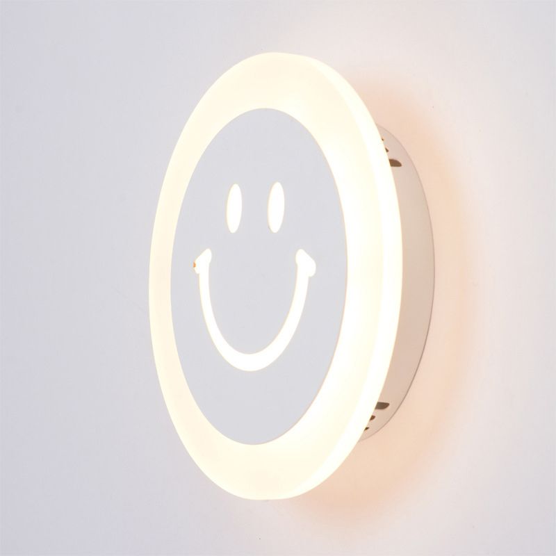 Smile Face Acrylique Mur Gasque Éclairage Simplicité LED LED BLANC MUR ÉCLAIRAGE