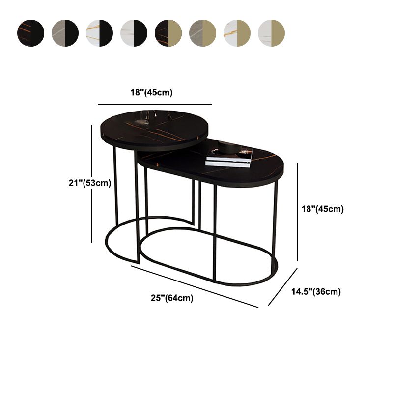 18.36" Tall Side End Table Contemporary Metal Frame Side Accent Table