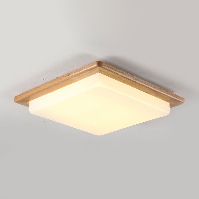 Wood Geometric Flush Mount Lights Contemporary Style 1 Light Flush Mount Lighting