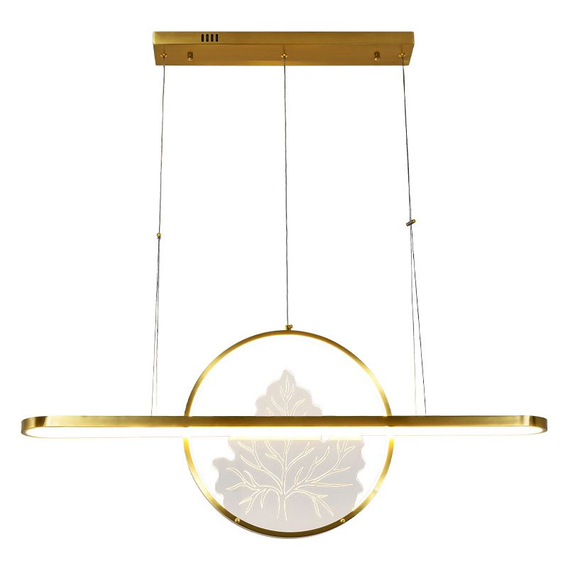 Modern Style Circle Shape Island Pendants 2 Lights Metal Pendant Lights for Dining Room