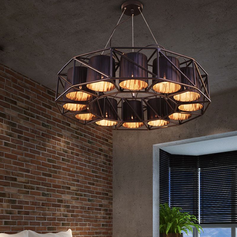 Luces colgantes industriales de techo de metal negro antiguo para la barra de comedor