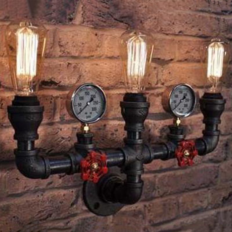 Pressure Gauge Restaurant Wall Lamp Lighting Industrial Style Metal Wall Sconce Lighting
