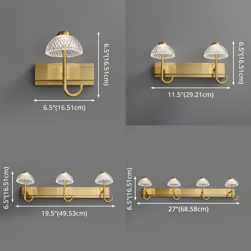 Modern Minimalist Style Wall Mounted Vanity Lights Copper Vanity Fixtures for Toilet