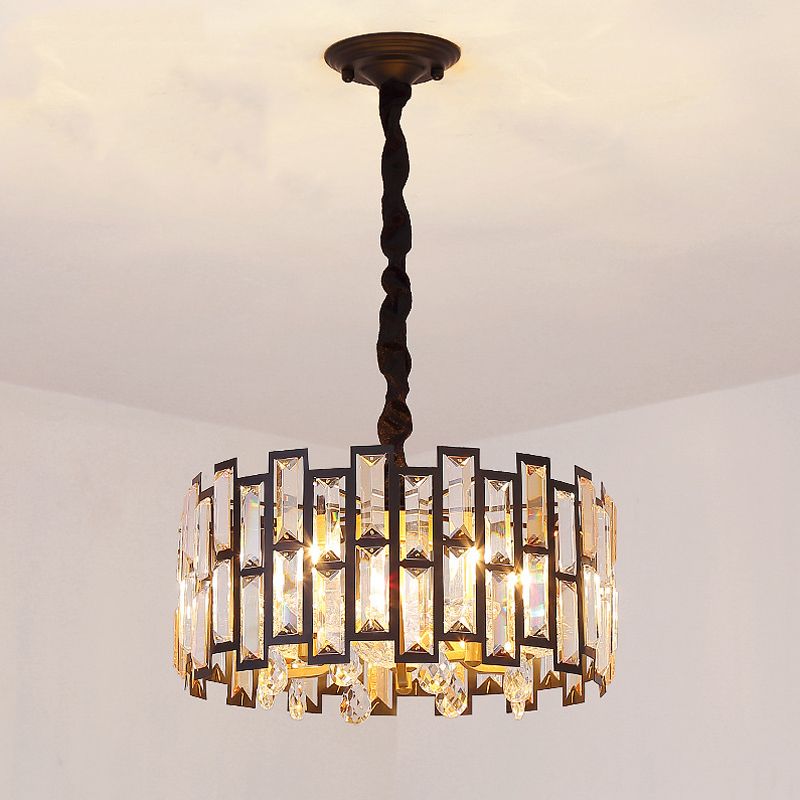 6/5 lichten kristal-ingelatte plafond kroonluchter moderne goud rond slaapkamer hangende lamp, 19,5 "/16" breed