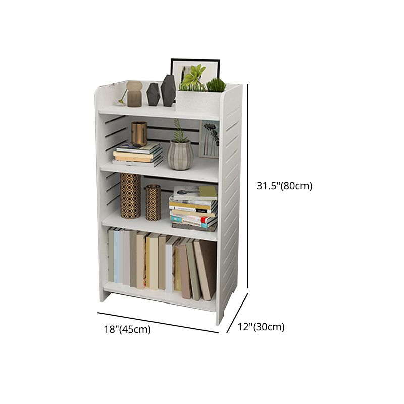 11.81"W Bookcase Contemporary Style Pure White Bookshelf for Home Office