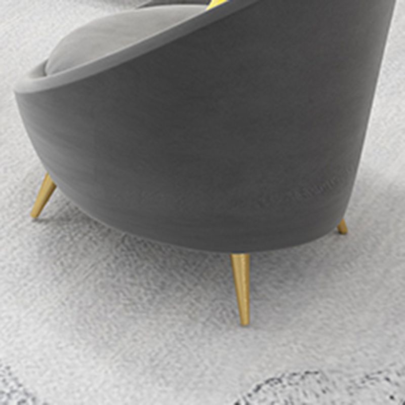 Velvet Sloped Arm Sofa Contemporary Standard Sofa with Sewn Pillow Back