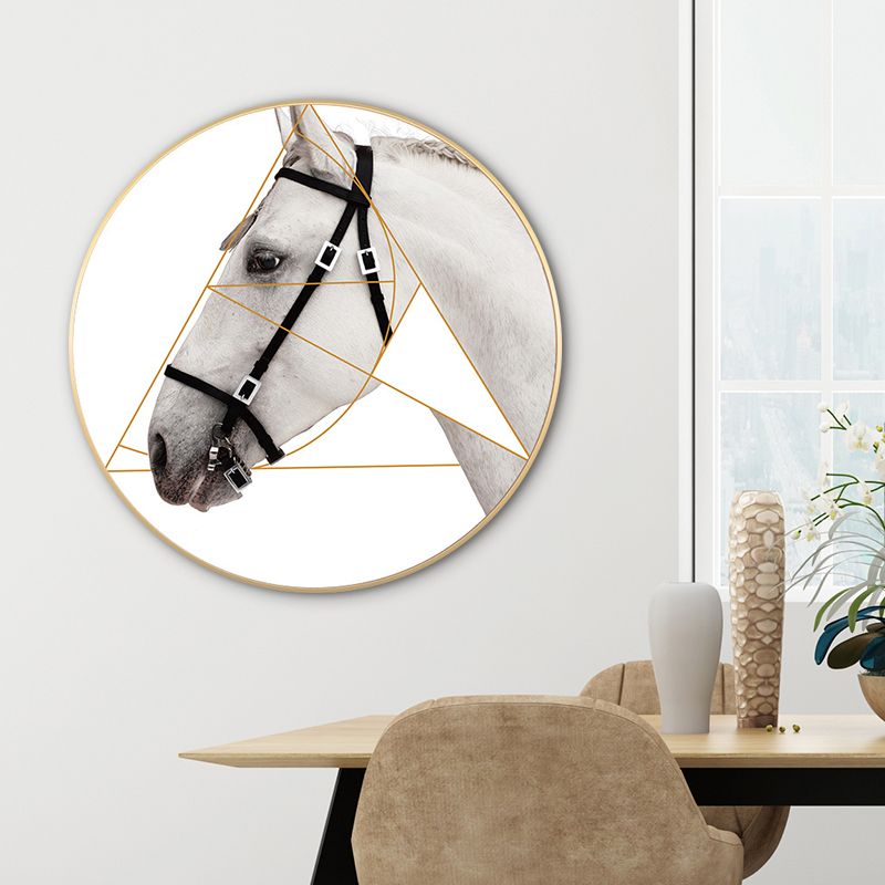 Mixed Media Horse Wall Decor Modern Style Canvas Art Print, Multiple Sizes Available