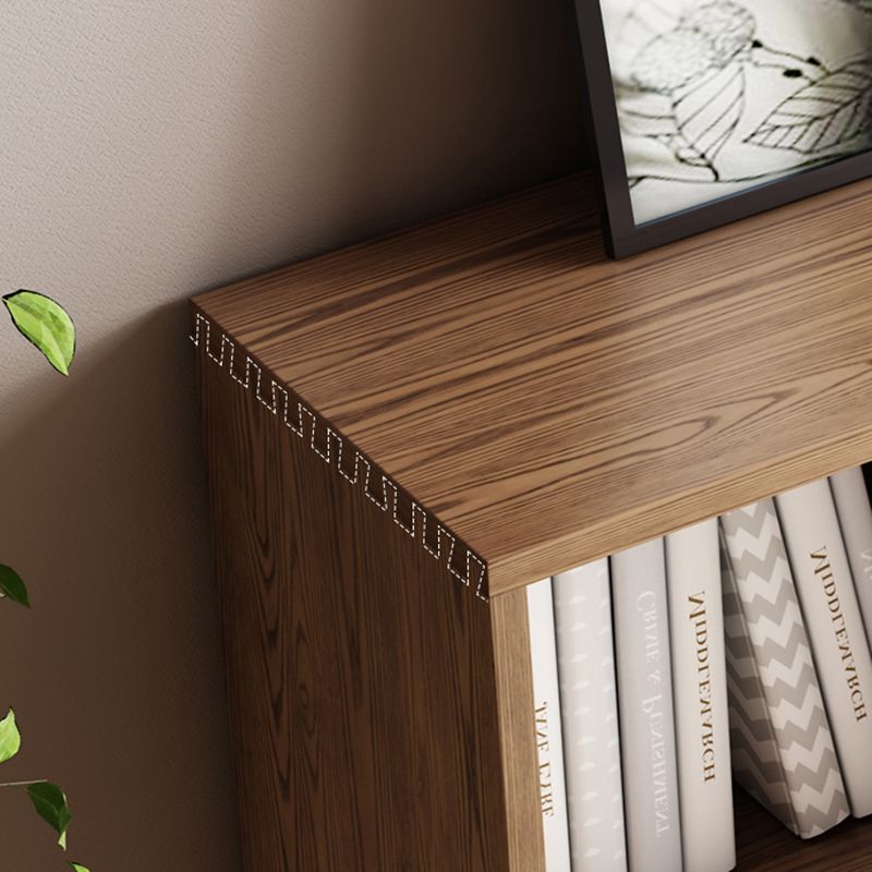 Contemporary Wooden Bookcase Standard Natural Bookshelf with Shelves
