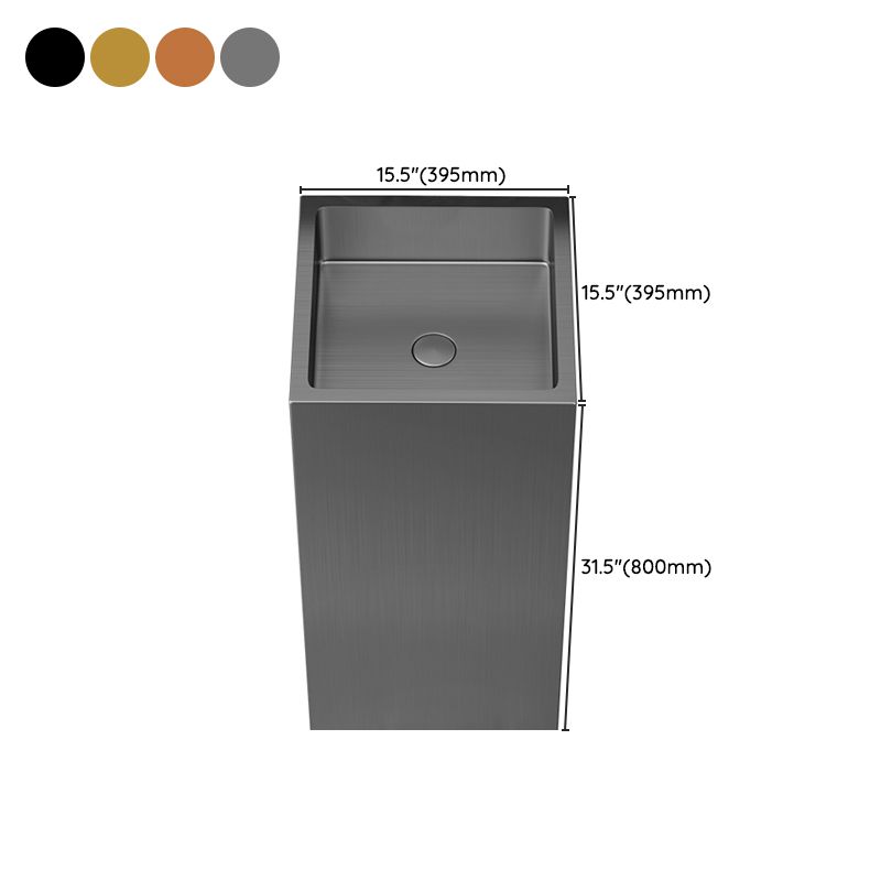 Contemporary Round Wash Stand Stainless Steel Metal Undermount Bathroom Sink