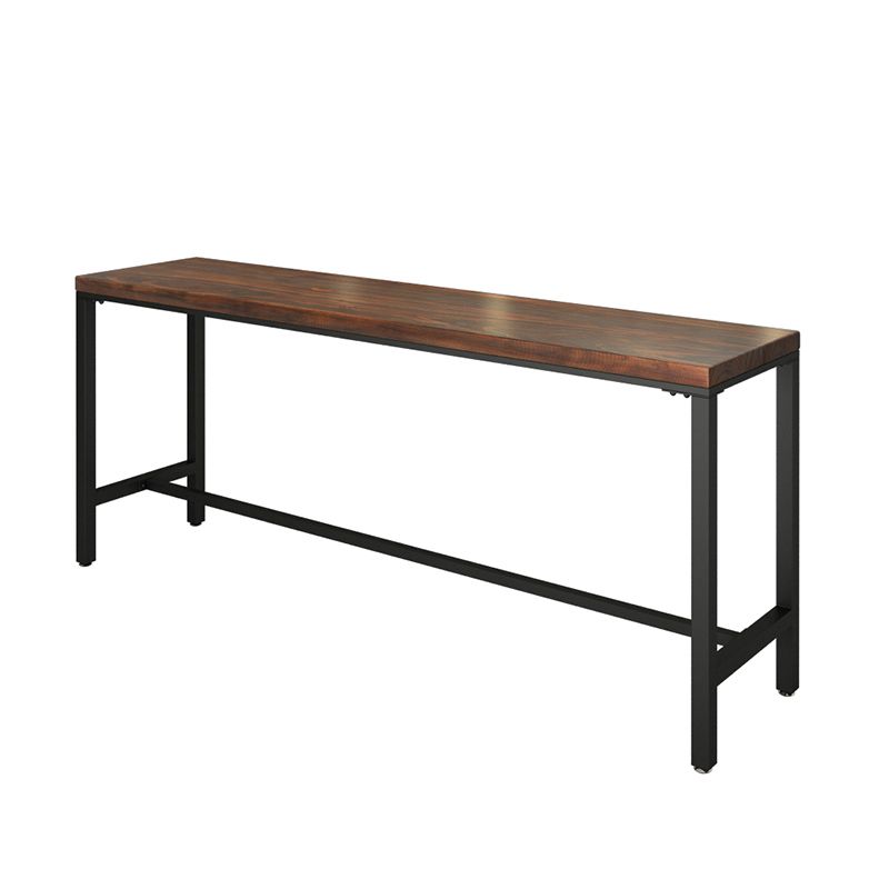 Industrial Rectangle Bar Table Set 1/2/5 Pcs Brown Wooden Bar Table Set