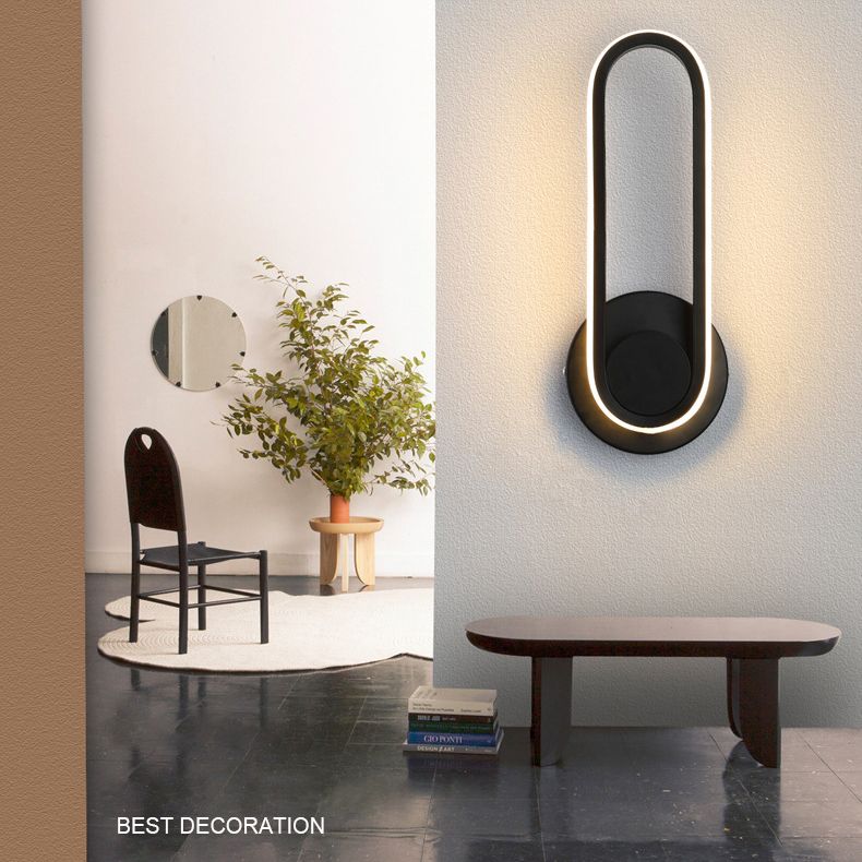 Lámpara de pared rotativa LED oblonga en moderna luz de pared de aluminio de estilo conciso con sombra acrílica
