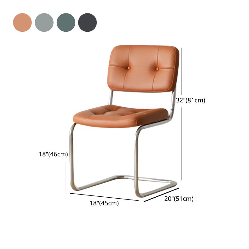 Eigentijdse metalen eetstoelen dineren open achterste armloze zijstoelen voor keuken