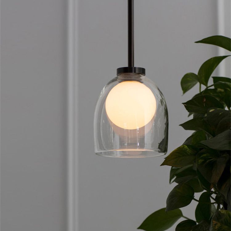 Shaded Pendant Light Fixture Minimalist Style Glass Hanging Pendant Light for Dinning Room