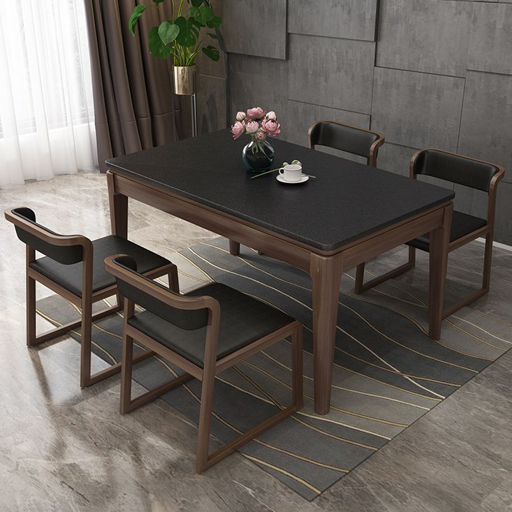 Sintered Stone Dining Table Mid-Century Modern Style 4 Legs Base Table for Dining Room