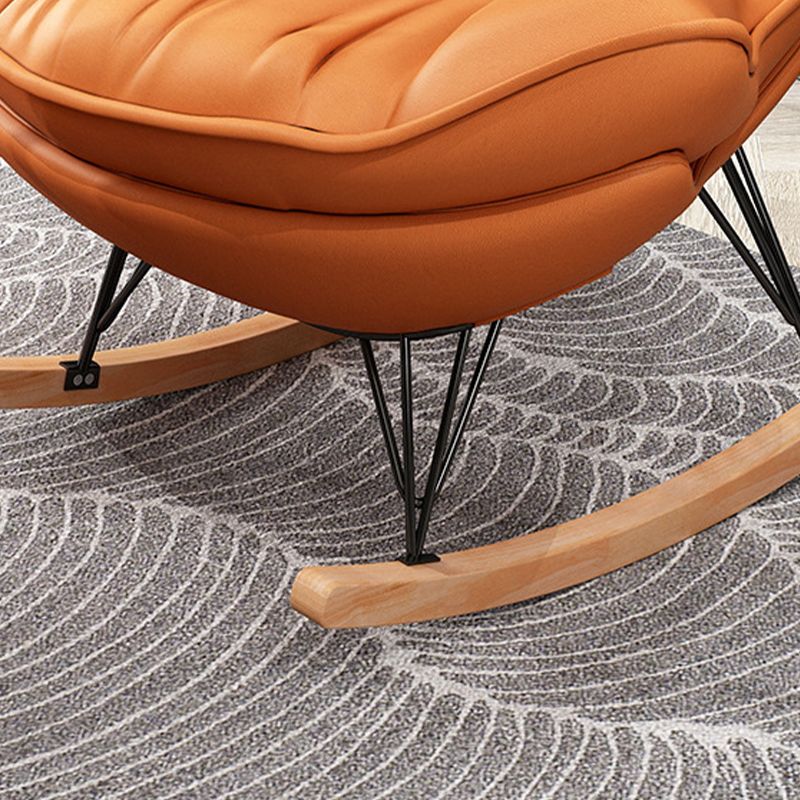 Modern Rocker Upholstered Tufted Cushions with Dark Leg Glider