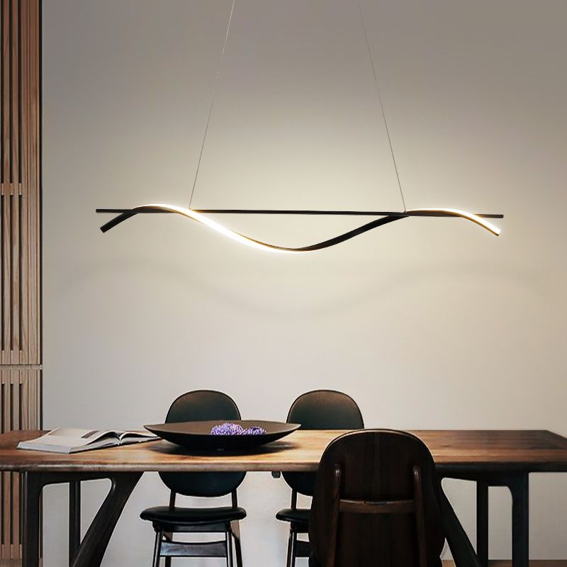 Modern Style Linear Shape Island Light Metal 1 Light Island Lighting Fixture