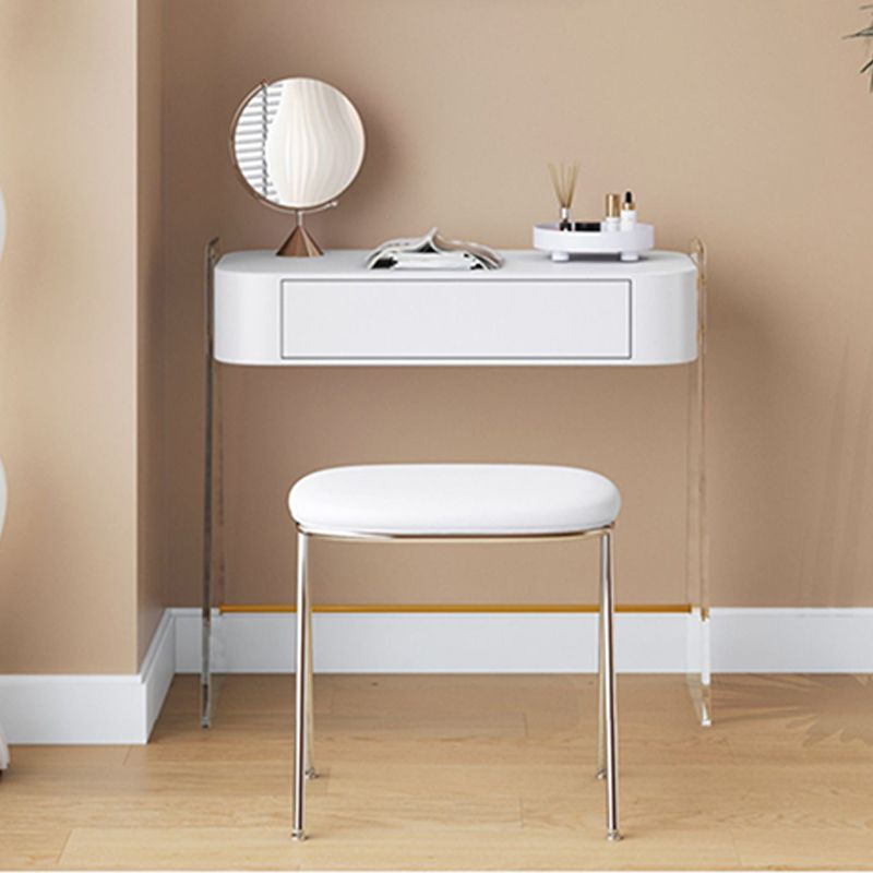 Contemporary Vanity 1 Storage Drawer Dressing Table with Acrylic Legs