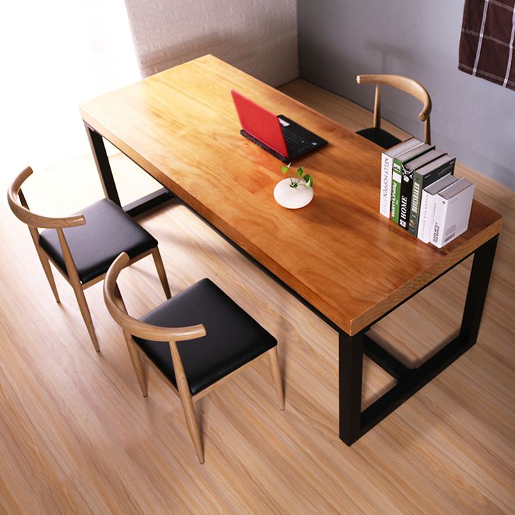 Industrial Solid Wood Dining Table Set with Benches 1/3 Pieces Brown Dinette Set