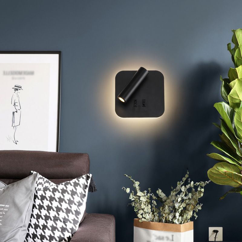 Nordic Style Metal Wall Light Geometry Reading Rotatable LED Wall Lamp for Bedroom