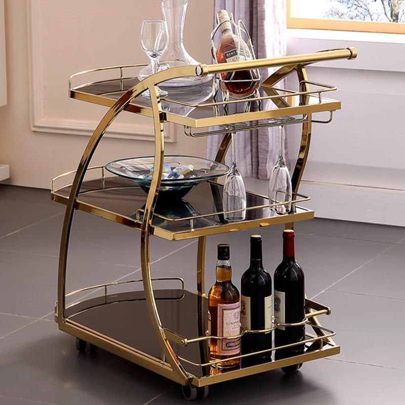 32.68" High Modern Prep Table Rolling Metal Prep Table for Home