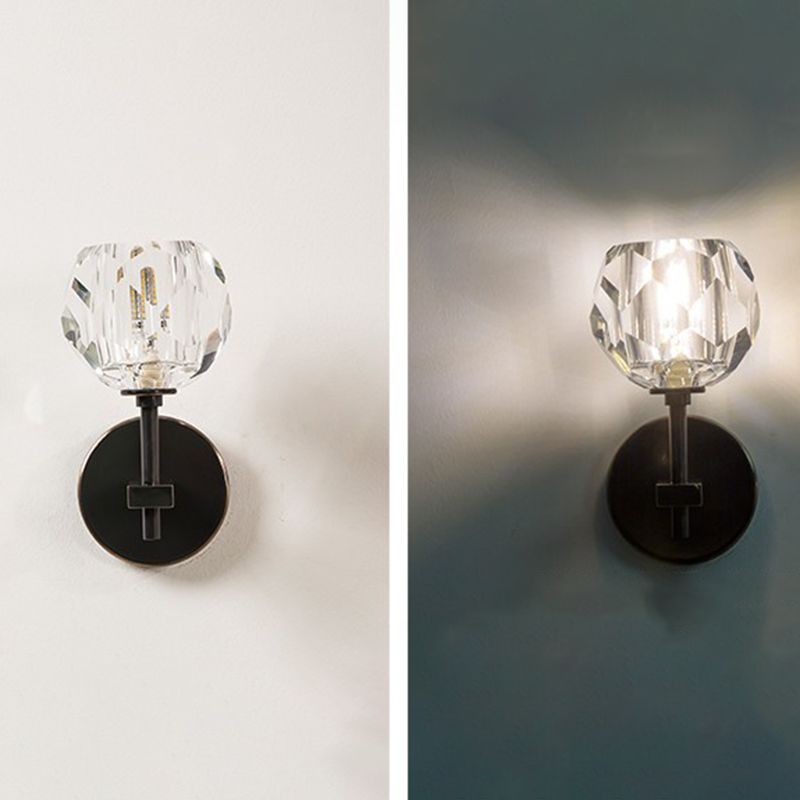 1-Light Geometric Wall Lamp Fixtures Modern Style Metal Wall Mounted Light Fixture