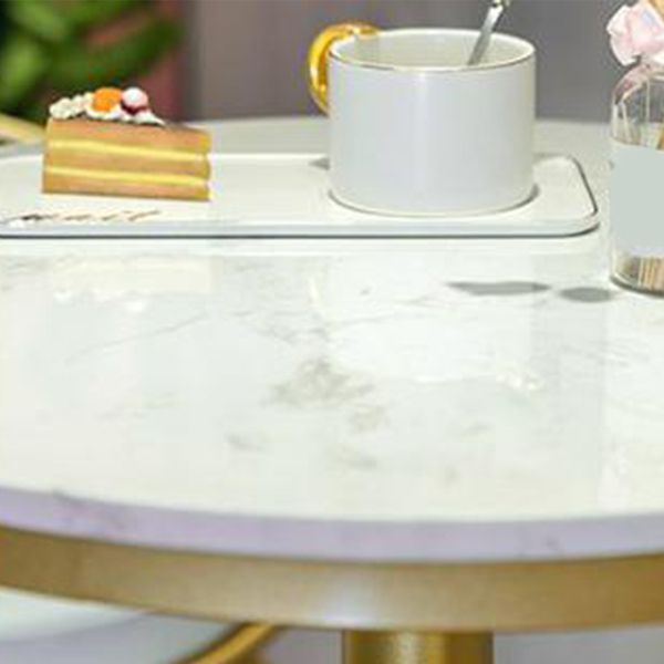 Glam Style Fixed Bar Table Set 1/3 Pieces Faux Marble Counter Table Set