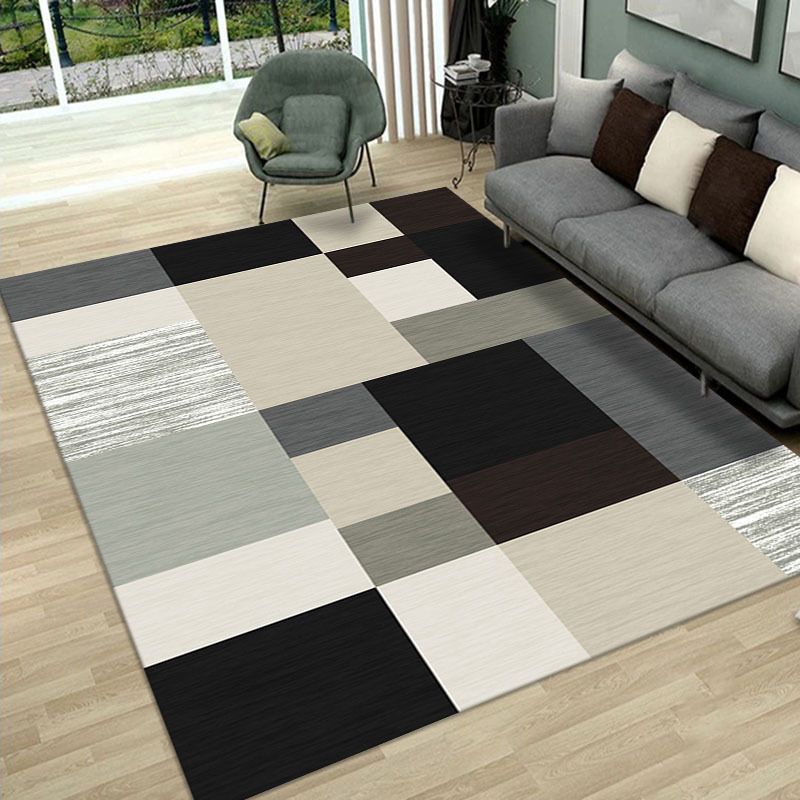 White Modern Carpet Polyester Circle Area Carpet Non-Slip Backing Carpet for Home Decor