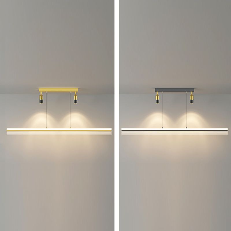 Rectangular Acrylic Island Lighting Simple Style LED Suspension Light with Spotlight