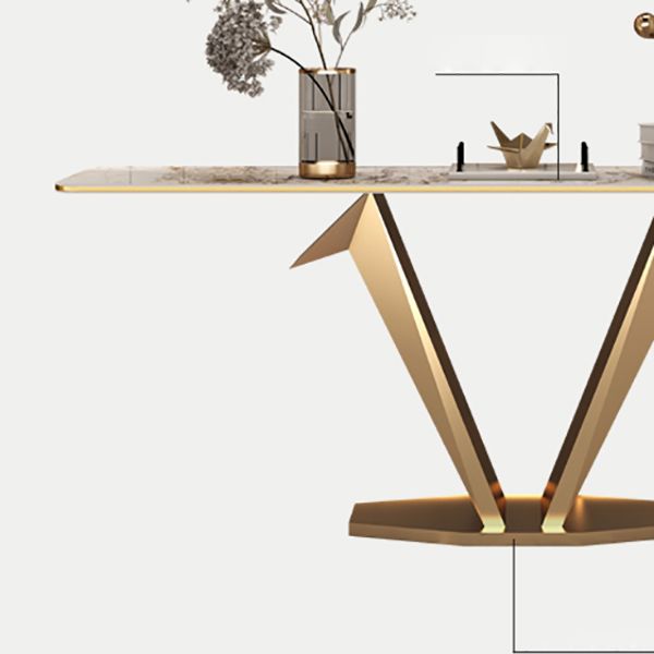 Contemporary Rectangle Console Table Stone Console Sofa Table for Hall
