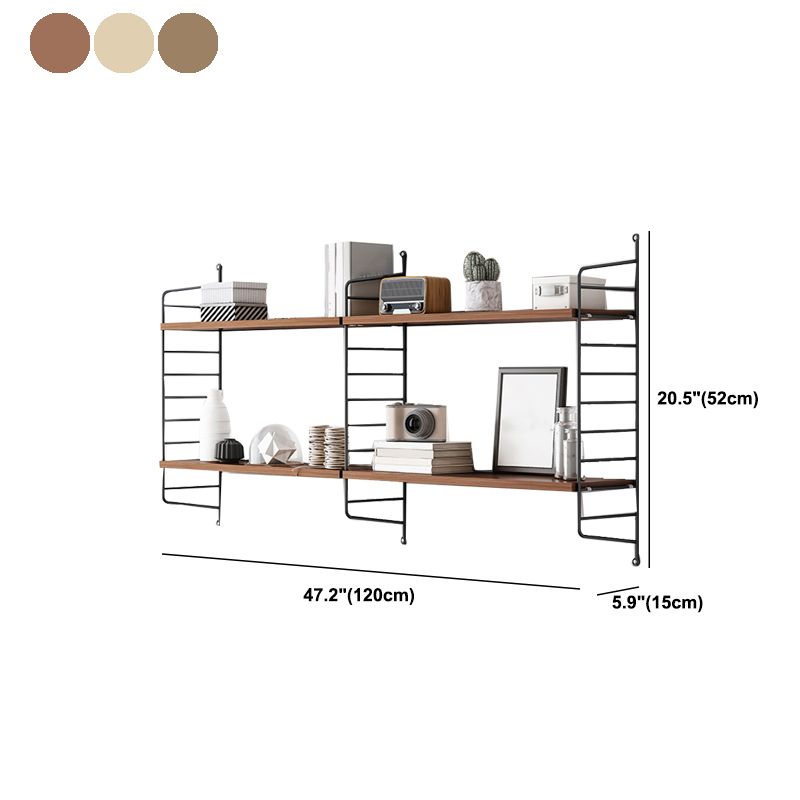 Contemporary Metal Shelf Bookcase Adjustable Floating Bookcase