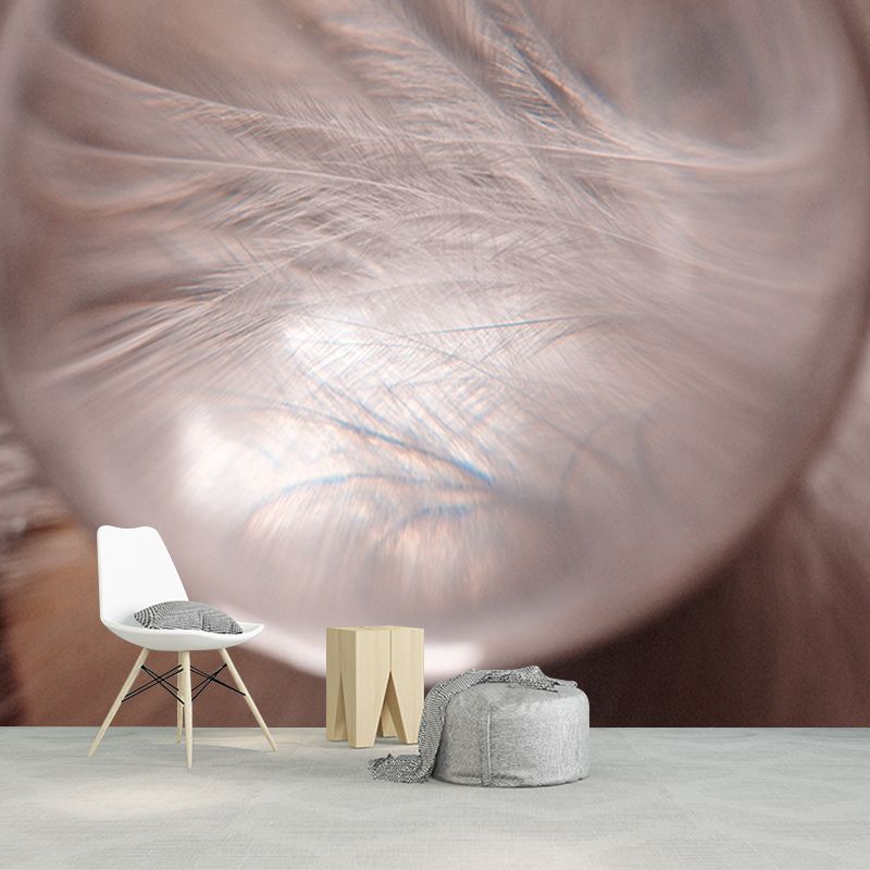 Mural Wallpaper with Feather Pattern Wall Covering for Living Room Bedroom