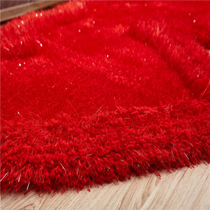 Stylish Plush Area Carpet Solid Color Polyester Area Rug Easy Care Rug for Bedroom
