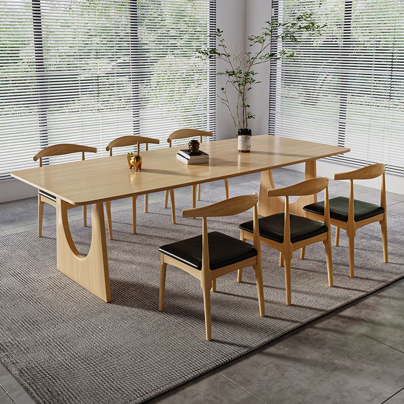 Modern 1/7 Pieces Dining Set Rectangle Pine Wood Dining Table for Dining Room